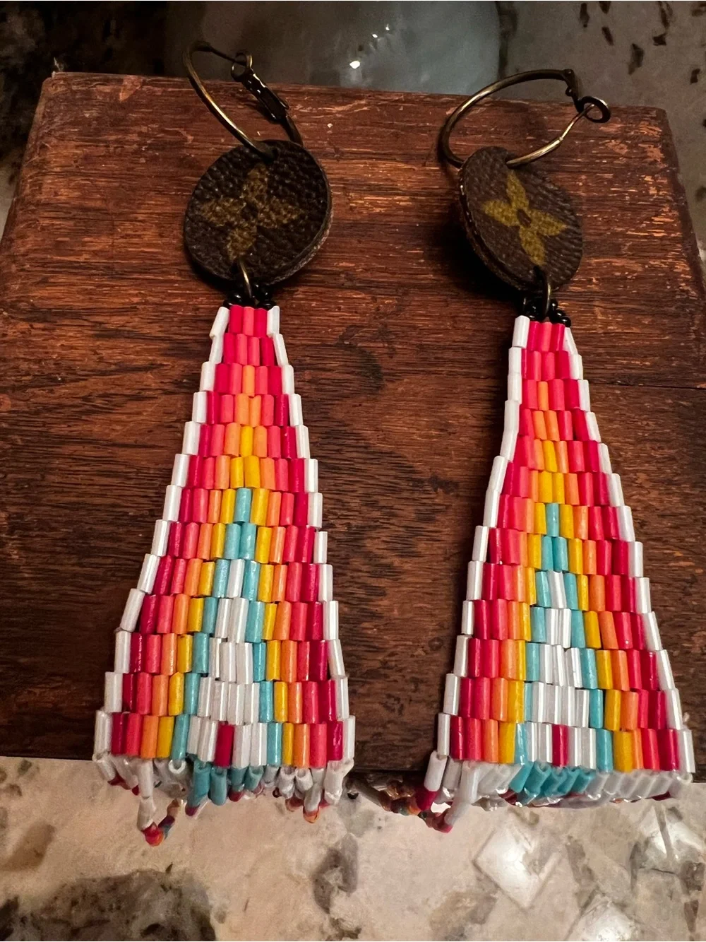 Handmade Beaded Fringe Statement Earrings | Boho Western | 10” Long